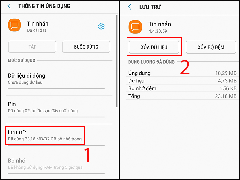 Bạn c&oacute; thể x&oacute;a tất cả dữ liệu của ứng dụng để xử l&yacute; lỗi